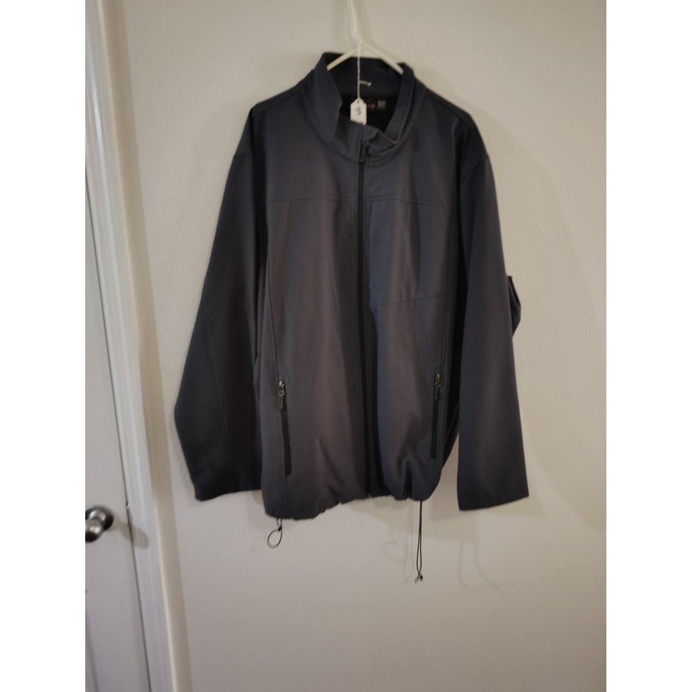 Swiss Tech Mens Softshell Jacket Charcoal Gray Full Zip Fleece Lined 2XL 50-52